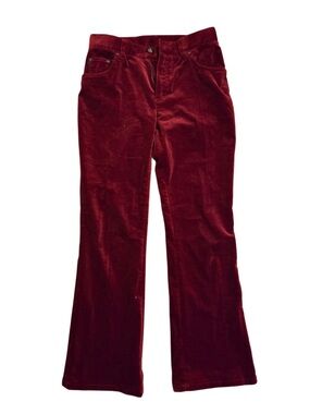 Lauren Ralph Lauren Burgundy Maroone Red Wine Velvet Flare Pants